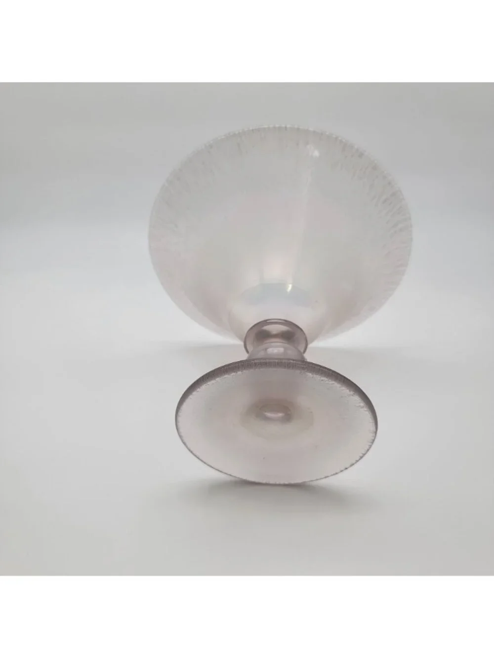 Stretch Glass Iridescent Persian Pearl Footed Compote